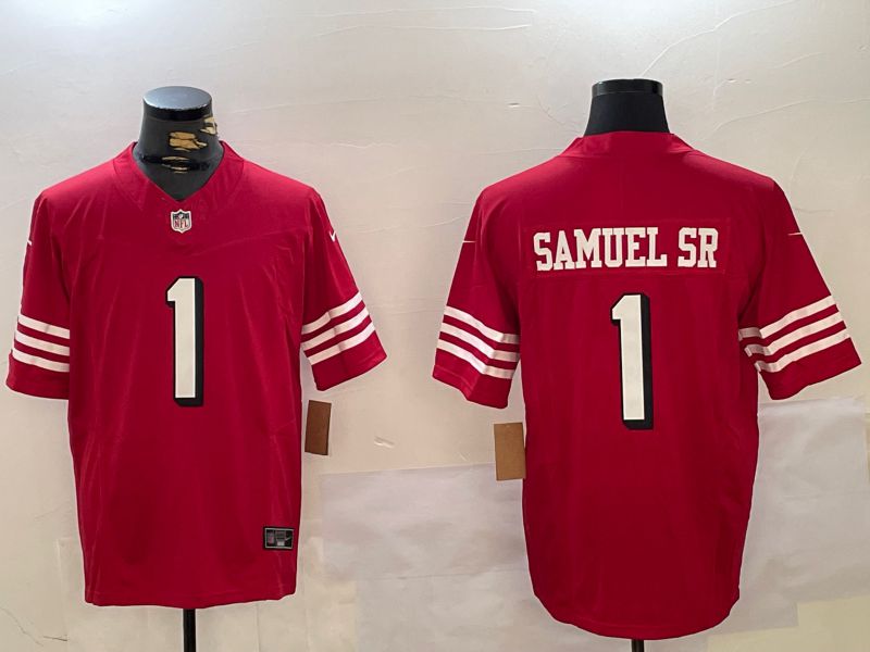 Men San Francisco 49ers #1 Samuel sr Red Three generations 2024 Nike Vapor Limited NFL Jersey style 5->san francisco 49ers->NFL Jersey